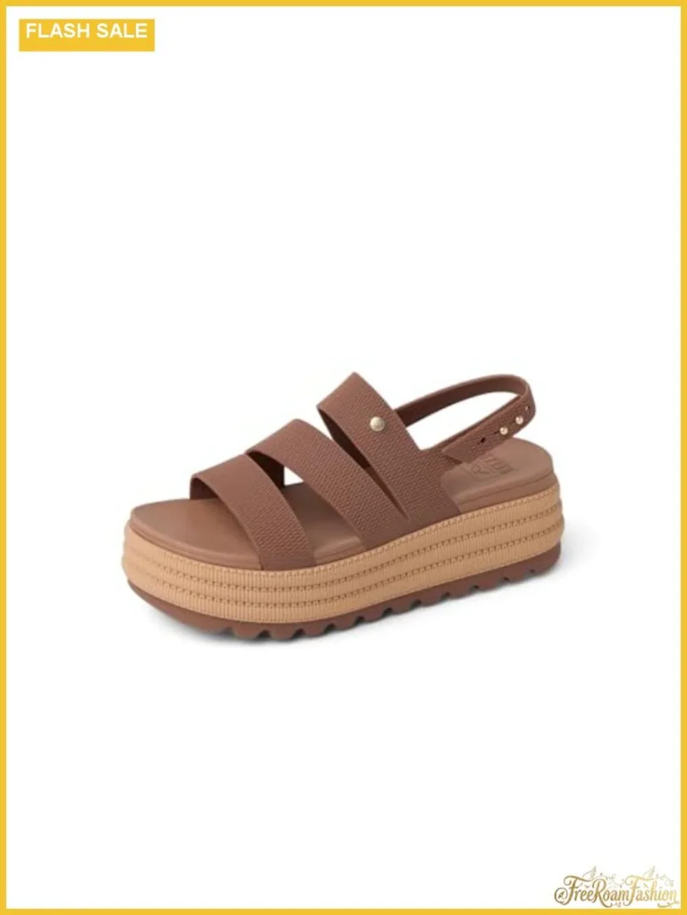 Womens Platform Sandals Water-Friendly Strappy Slingback Asymmetrical Adjustable